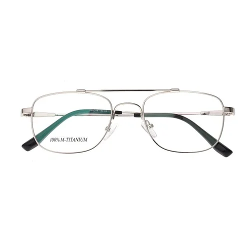 Classic Double Bridge Flexible Titanium Alloy Eyeglasses Optical Frames Gunmetal 2