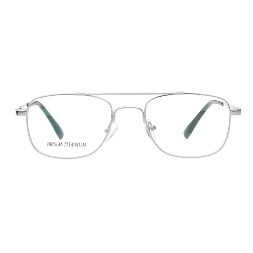 Classic Double Bridge Flexible Titanium Alloy Eyeglasses Optical Frames Gunmetal 3