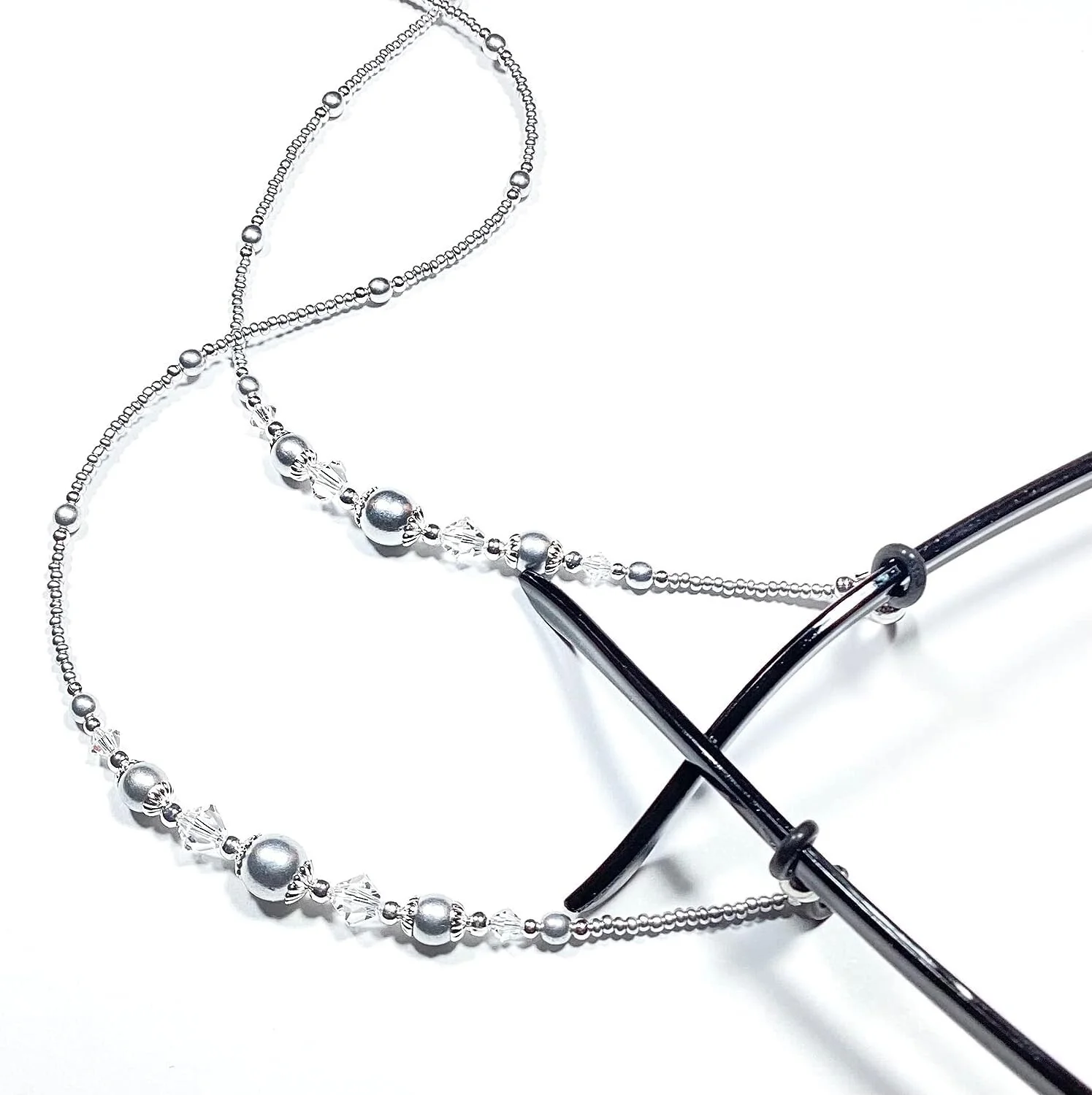 Classic Silver Pearl, Eyeglass Chain, Eyeglass Holder Necklace, Sunglass 4
