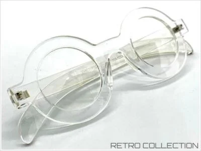 Classic Sophisticated Professor Waldo EYE GLASSES Round Crystal Clear Frame Lens 4