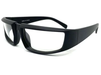 Classic Sporty Modern Wrap Around Biker Style Clear Lens EYE GLASSES Black Frame 4