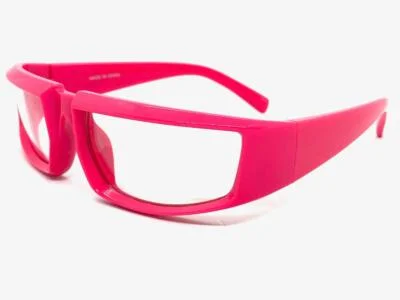 Classic Sporty Modern Wrap Around Style Clear Lens EYE GLASSES Thick White Frame 4
