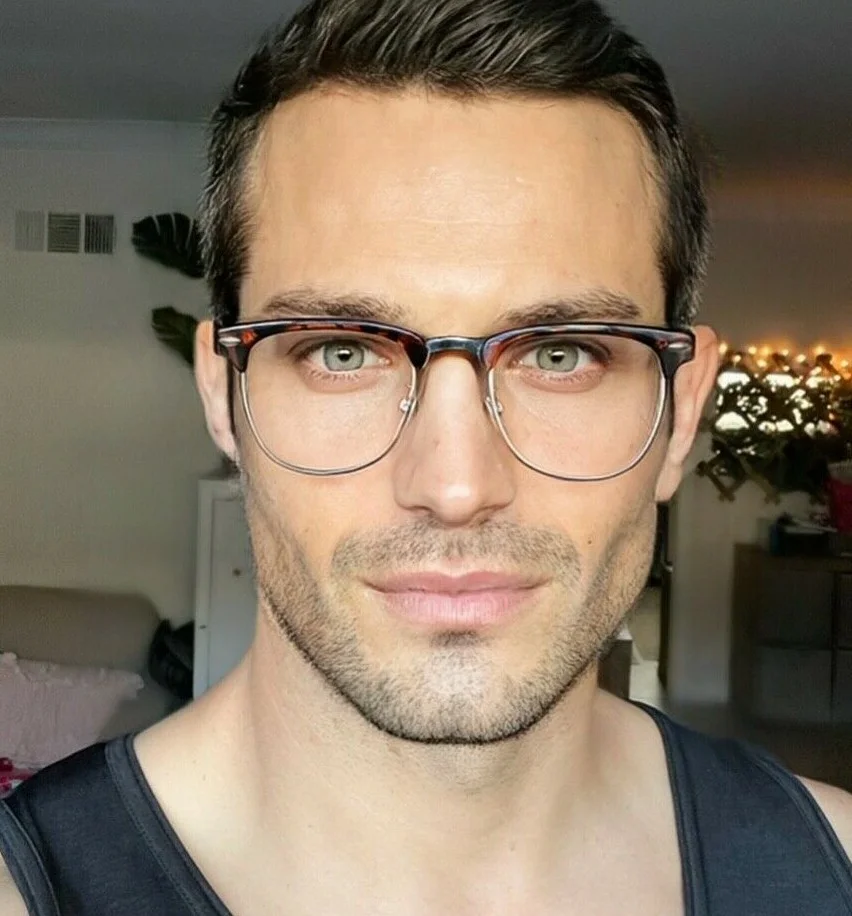 Classic Square Brownline Aviator Half Metal Hipster Clear Eyeglasses Frames 8457