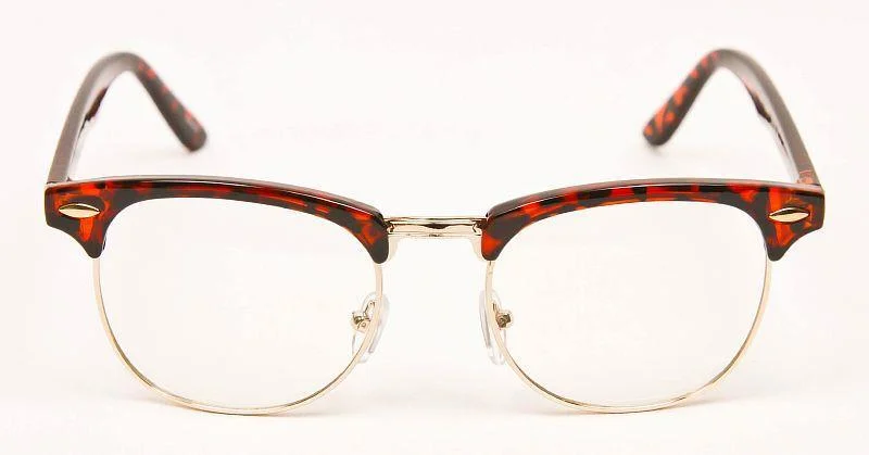 Classic Square Brownline Aviator Half Metal Hipster Clear Eyeglasses Frames 8457 3