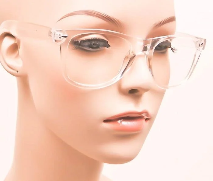 Classic Square Crystal Clear Transparent Translucent Nerd Frames Eyeglasses 8068 3