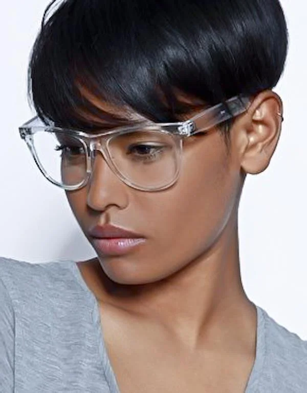 Classic Square Crystal Translucent Frames Clear Lens WaYfe Big Eyeglasses 8068 L 2