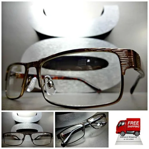 Classy Elegant Modern Contemporary Style Clear Lens EYE GLASSES Snake Skin Frame