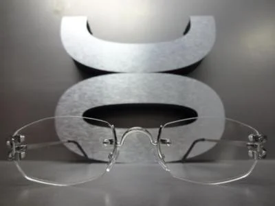 Classy Elegant Sophisticated Style Clear Lens EYE GLASSES Silver Rimless Frame 4