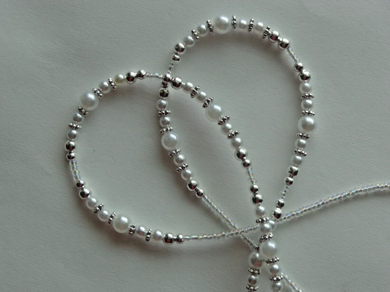 CLASSY PEARL FLOWERS EYEGLASSES HOLDER READERS CHAIN NECKLACE LOBSTER CLASPS 2