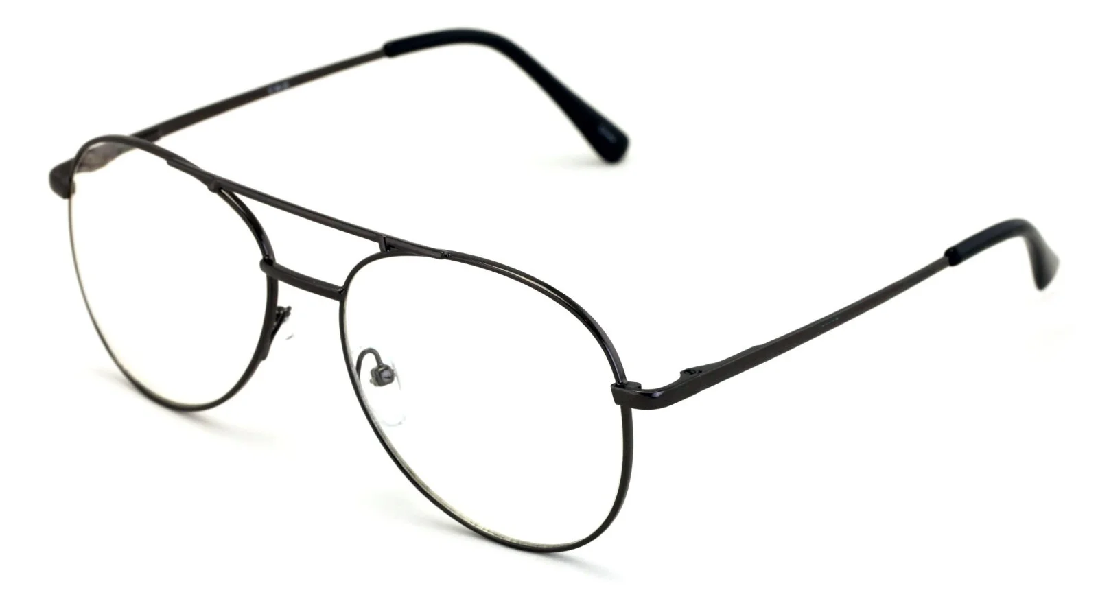 Clear lens classic tear drop metal glasses - medium spring hinge gold gunmetal 3