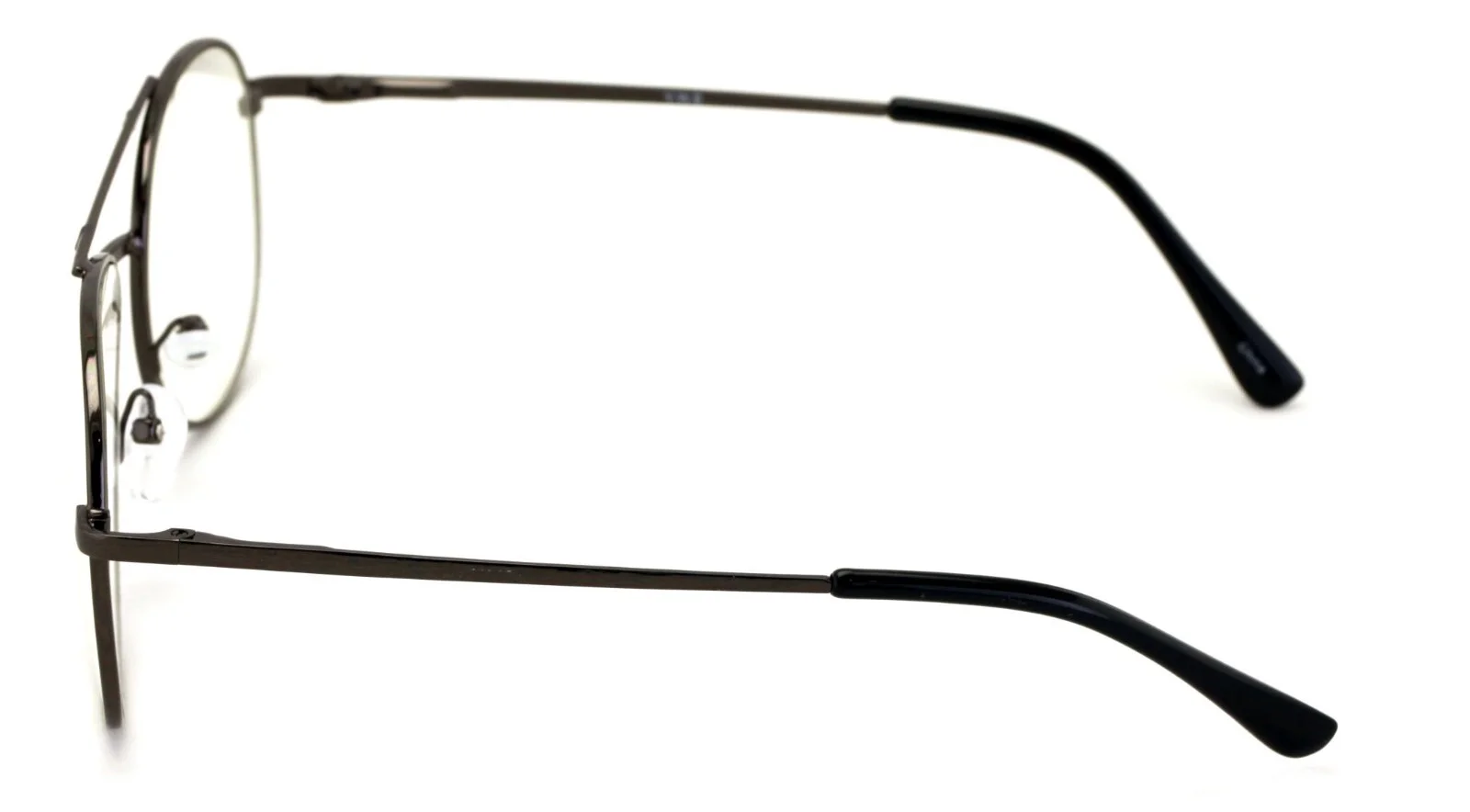 Clear lens classic tear drop metal glasses - medium spring hinge gold gunmetal 4