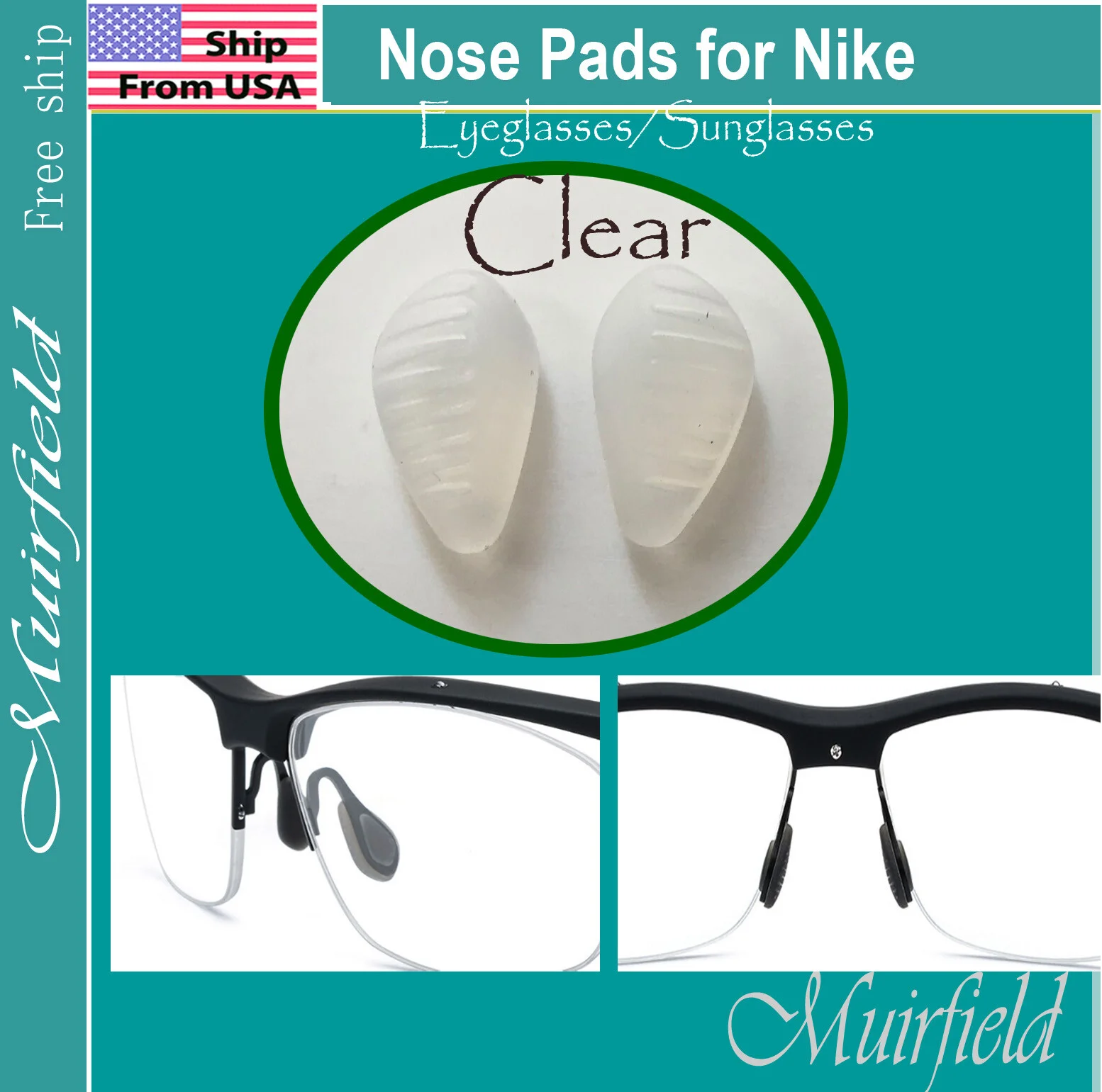 Clear Nose Pads for Nike Eye Glasses Eyeglasses Sunglasses Glasses Silicone