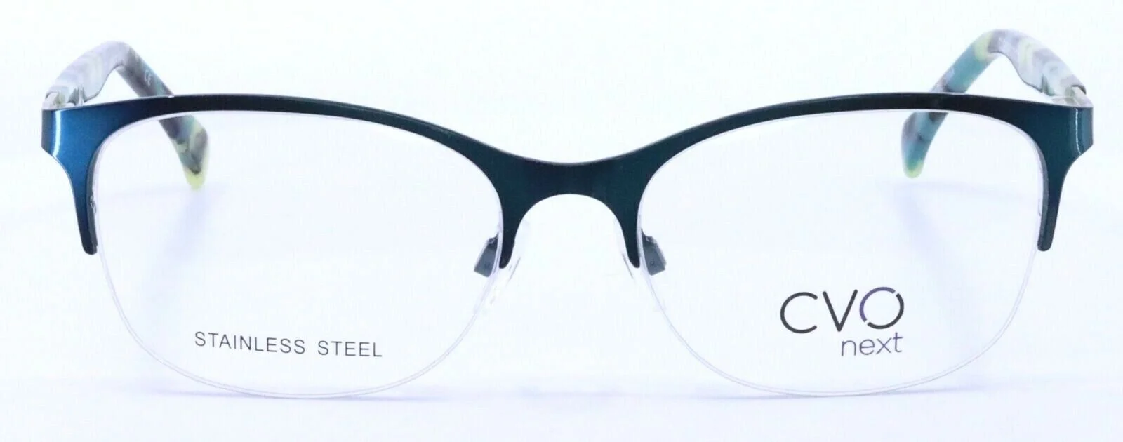 CLEARVISION CVO NEXT DAVENPORT Teal Cat Eye Womens Half Rim Eyeglasses 52-17-130 2