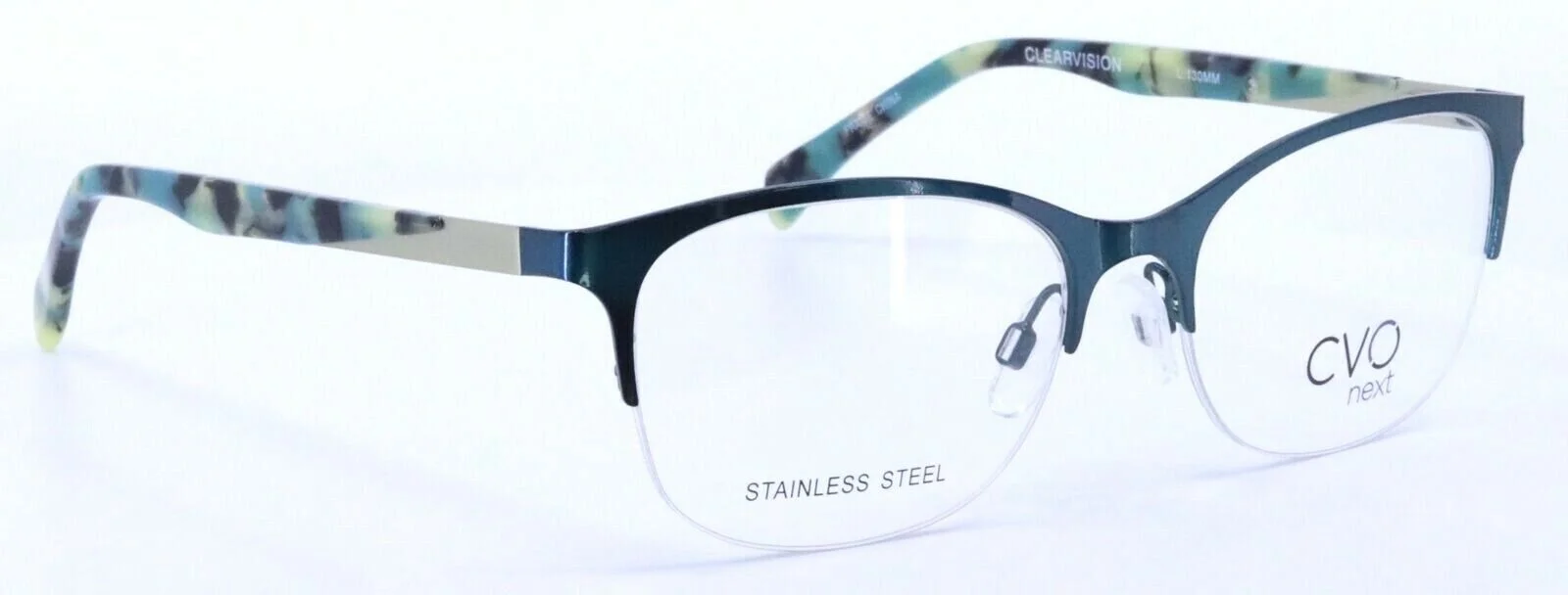 CLEARVISION CVO NEXT DAVENPORT Teal Cat Eye Womens Half Rim Eyeglasses 52-17-130 3