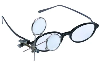 CLIP ON eye glasses DUAL LENS MAGNIFYING LOUPE 3.3x 5x 16.5x Magnifier Jewelers