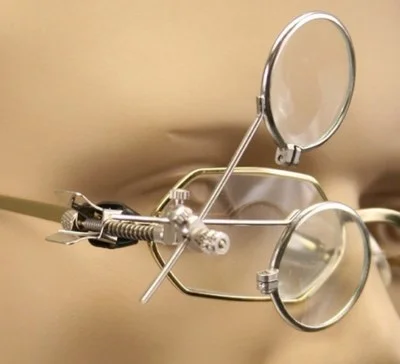 CLIP ON eye glasses DUAL LENS MAGNIFYING LOUPE 3.3x 5x 16.5x Magnifier Jewelers 3