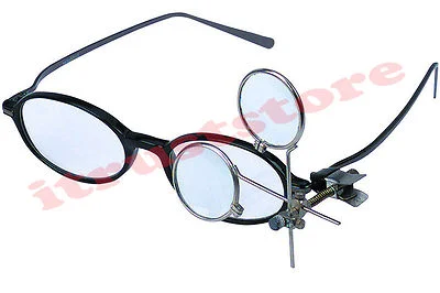 CLIP ON MAGNIFYING LOUPE FOR GLASSES EYE GLASS EYELOUPE JEWELER LENS MAGNIFIER 3