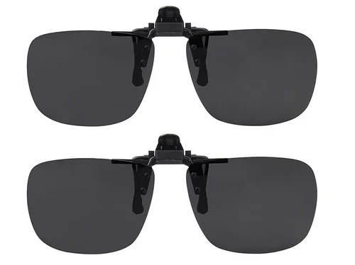 Clip On Sunglasses Flip Up Polarized Sunglasses Clip onto Eyeglasses Good for... 2