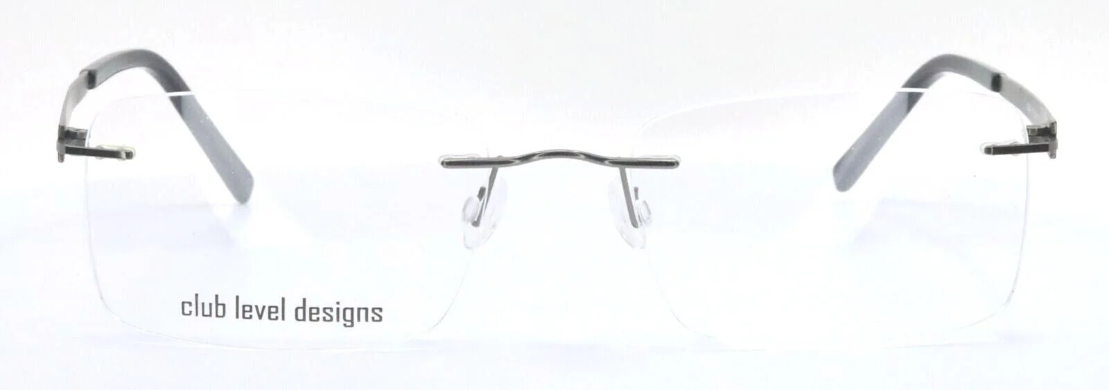 CLUB LEVEL DESIGNS CLD987 C2 Platinum Black Rectangle Eyeglasses 53-18-140 2