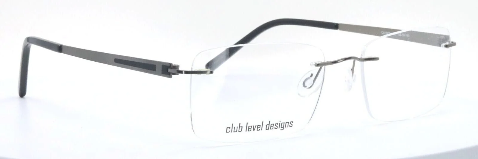 CLUB LEVEL DESIGNS CLD987 C2 Platinum Black Rectangle Eyeglasses 53-18-140 3