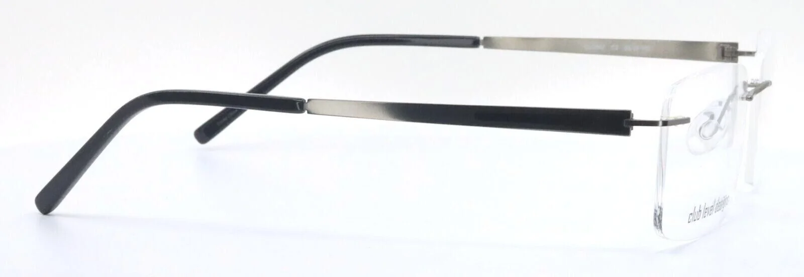 CLUB LEVEL DESIGNS CLD987 C2 Platinum Black Rectangle Eyeglasses 53-18-140 4