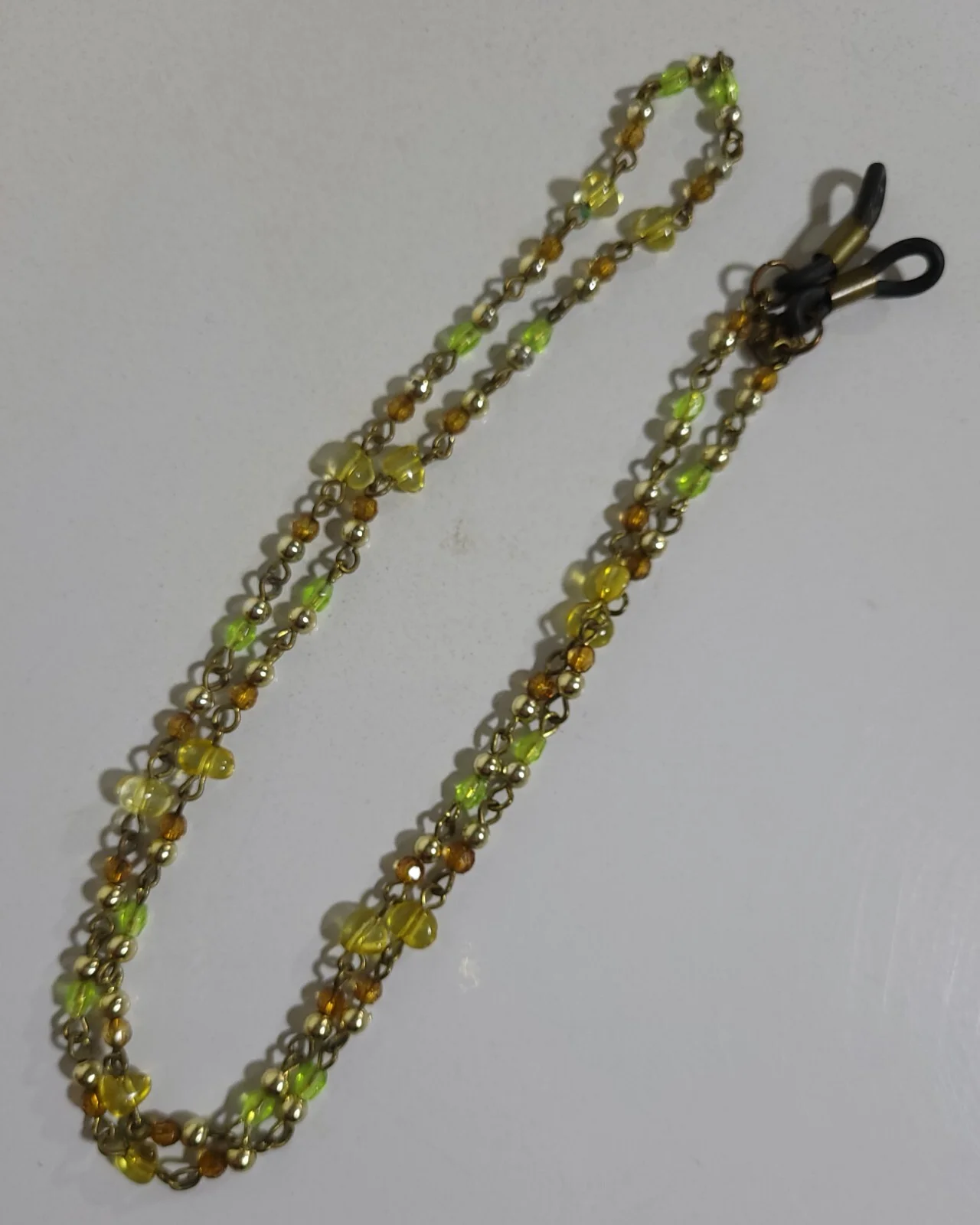 CMc Corinne McCormack Eyeglass Chain Holder Metallic & Glass Gem Non-Slip 28