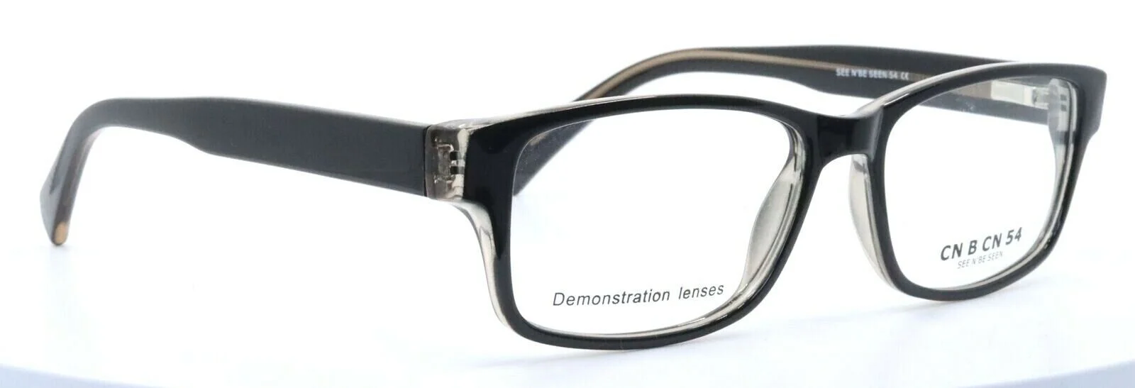 CN B CN 54 See N Be Seen by C.O.I. Dark Gray Rectangular Eyeglasses 54-17-145 3