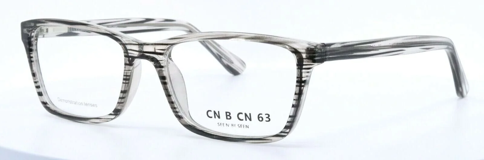CN B CN 63 See N Be Seen by C.O.I. Gray Stripe Rectangular Eyeglasses 52-17-145