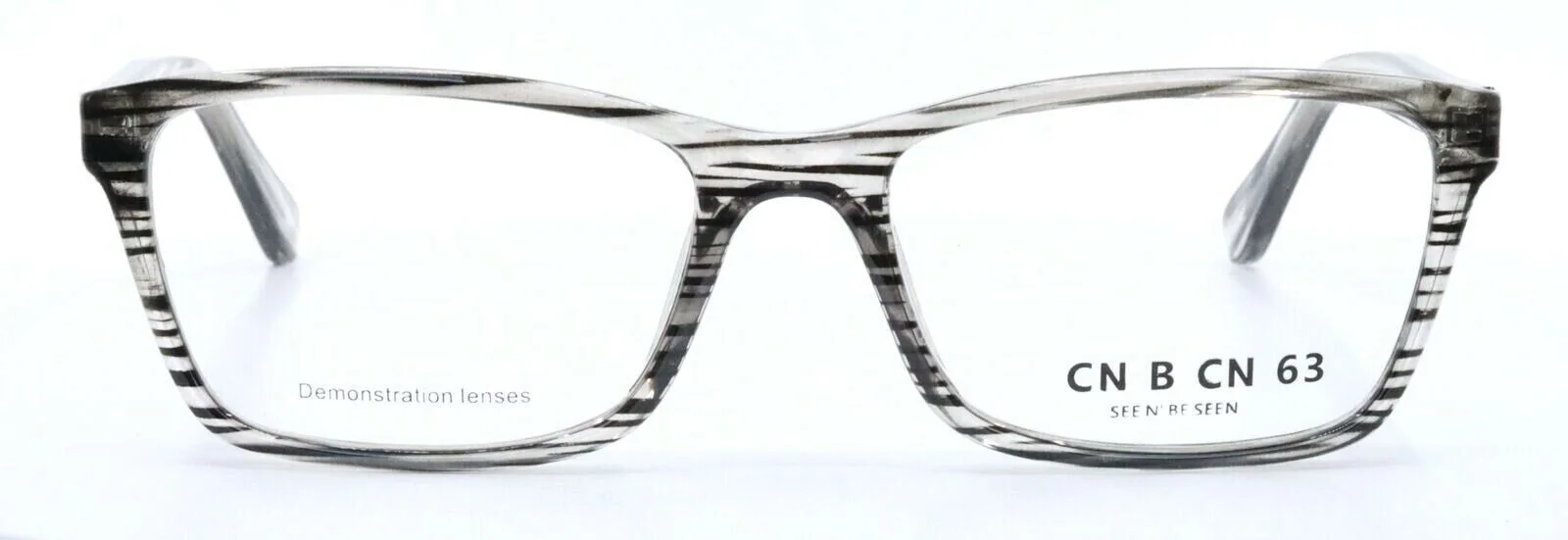 CN B CN 63 See N Be Seen by C.O.I. Gray Stripe Rectangular Eyeglasses 52-17-145 2
