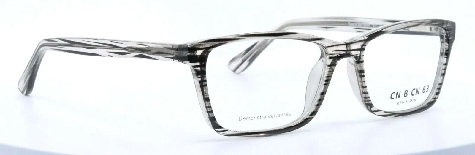 CN B CN 63 See N Be Seen by C.O.I. Gray Stripe Rectangular Eyeglasses 52-17-145 3