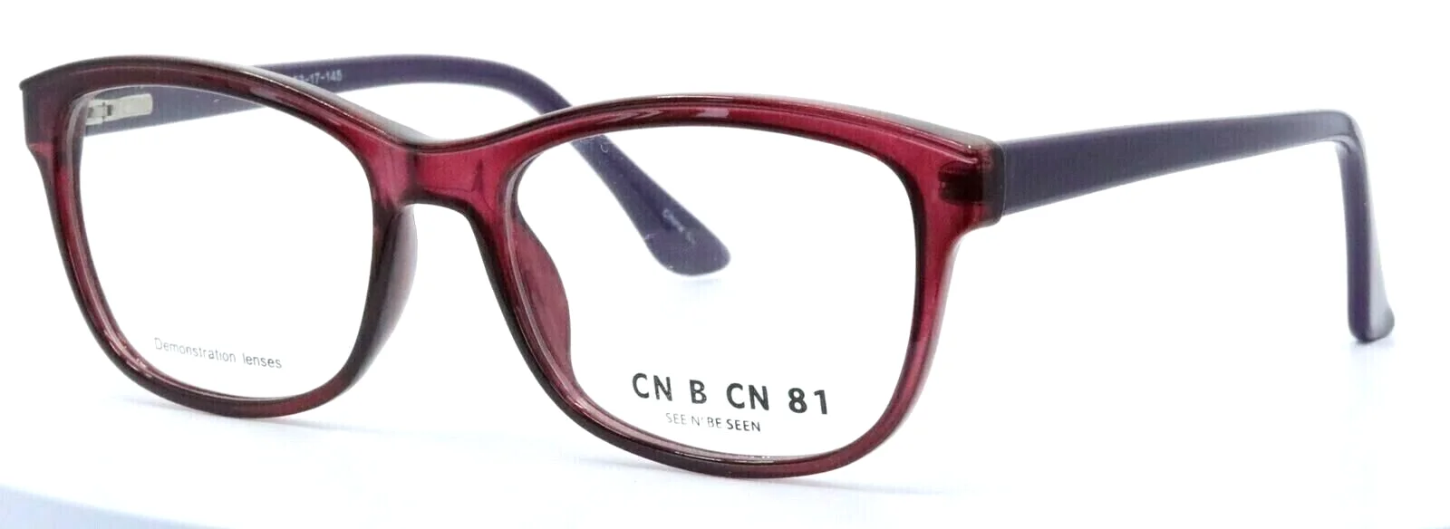 CN B CN 81 See N Be Seen by C.O.I. Mauve Rectangular Eyeglasses Frames 53-17-145