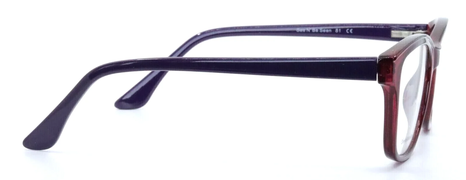 CN B CN 81 See N Be Seen by C.O.I. Mauve Rectangular Eyeglasses Frames 53-17-145 4