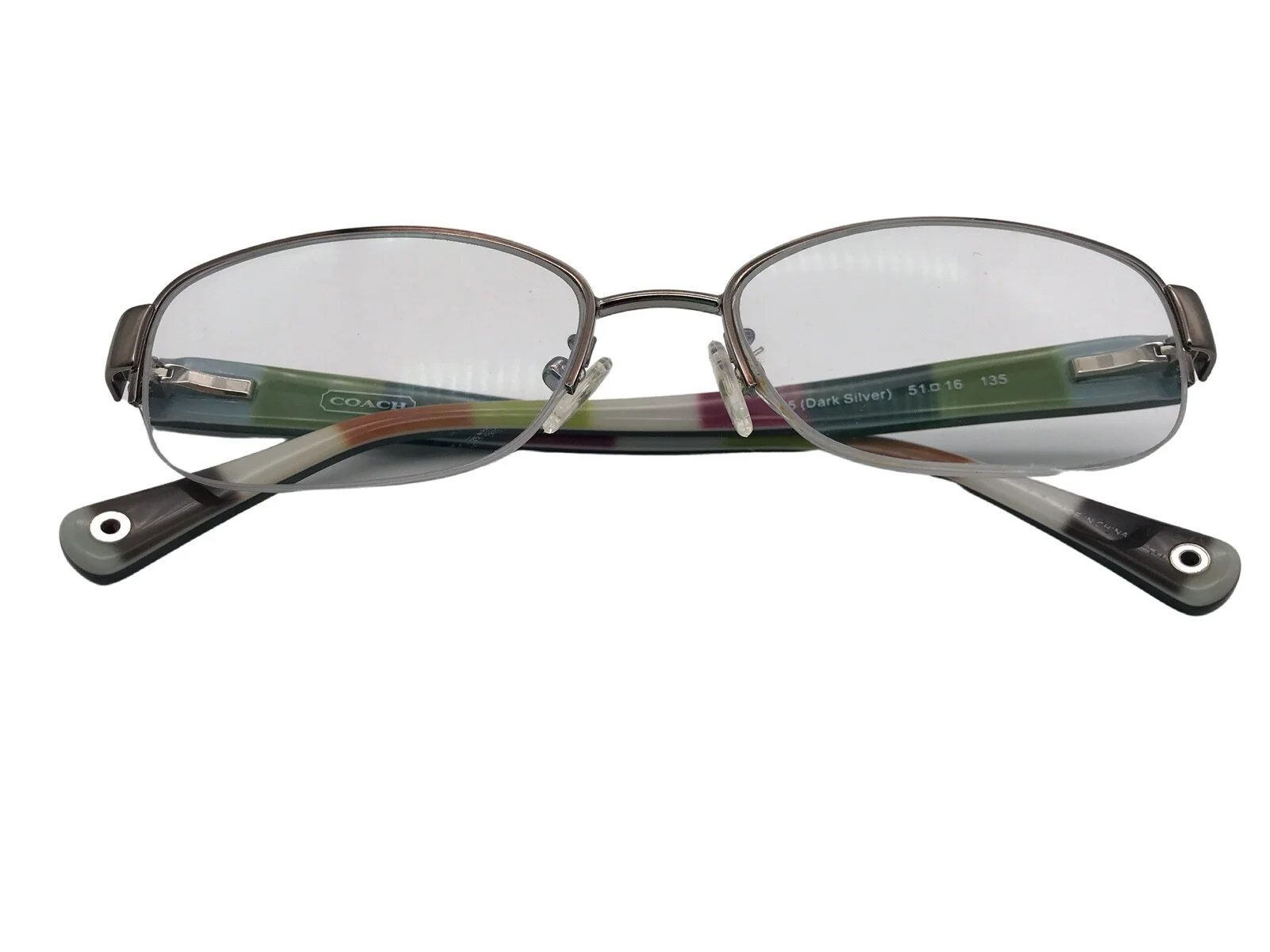 Coach BETTIE womens rainbow 51 16 135 designer eyeglasses frames dark silver 2