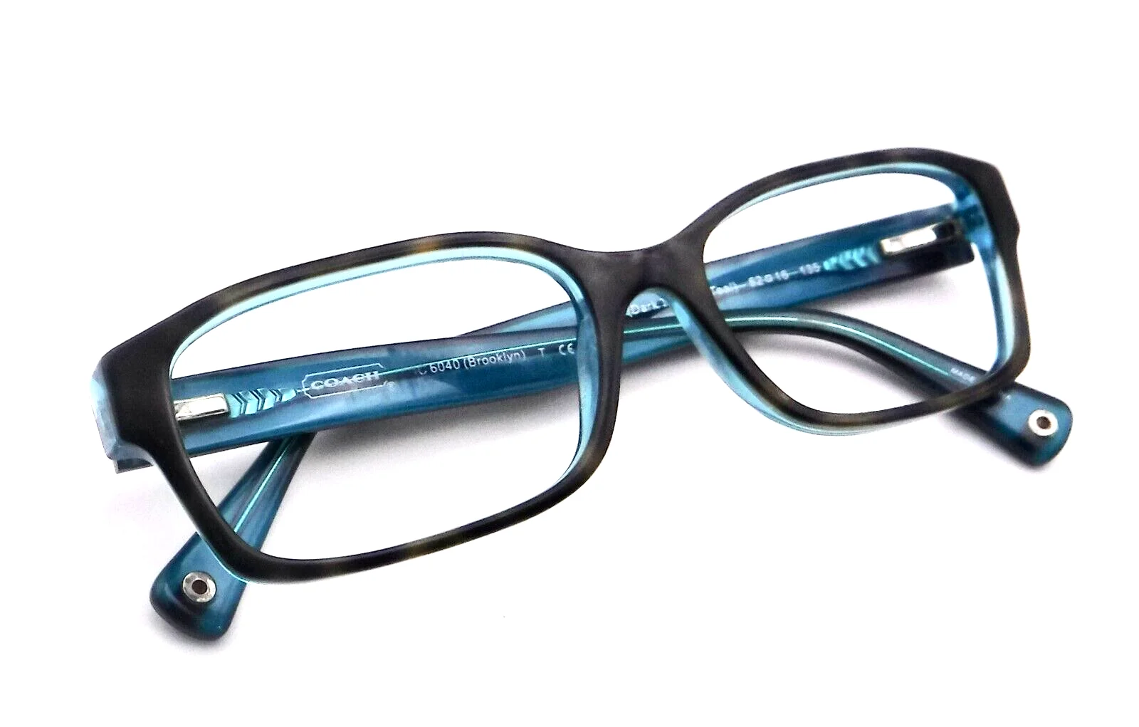 Coach Brooklyn HC 6040-5116 Eyeglasses Dark Tortoise Teal Frames 52-16-135 3