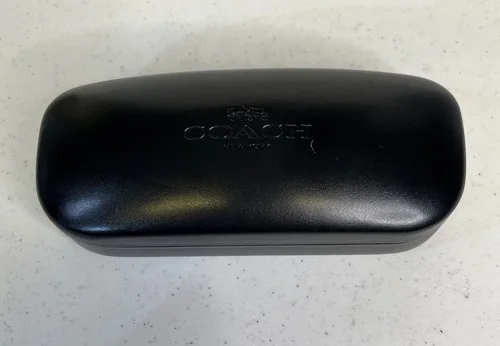 Coach Clam Shell Hard Eye Glass Case Classic Coach Logo Soft White 1