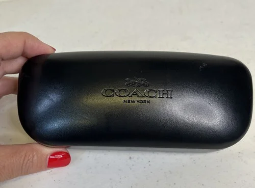 Coach Clam Shell Hard Eye Glass Case Classic Coach Logo Soft White 2