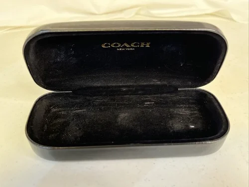 Coach Clam Shell Hard Eye Glass Case Classic Coach Logo Soft White 4