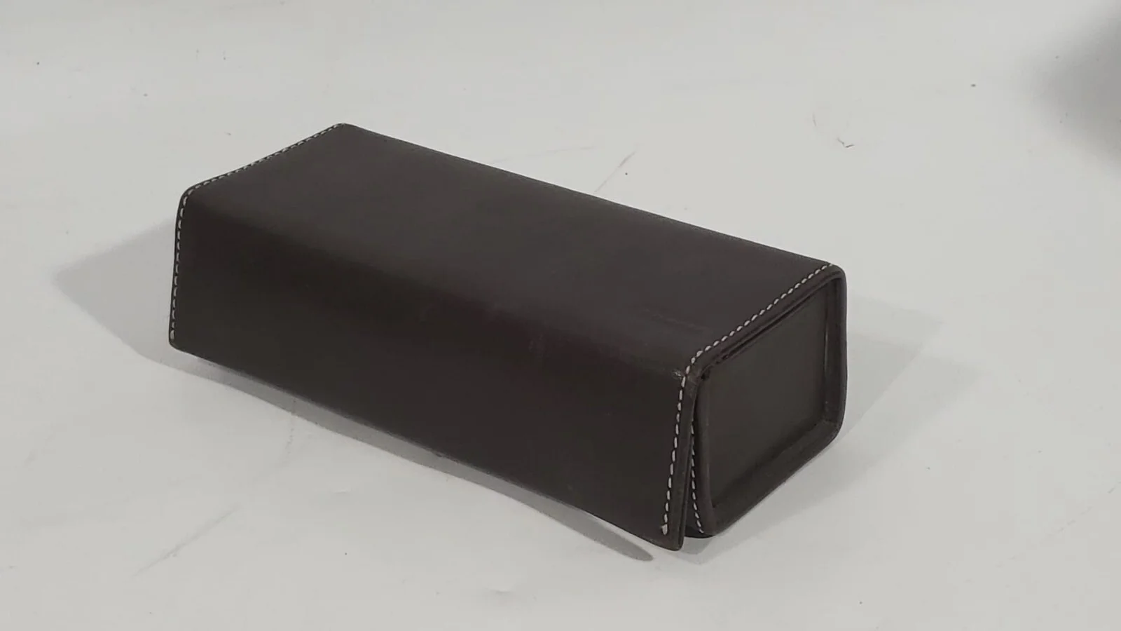 Coach Dark Brown Leather Sunglass Eyeglass Case Snap Closure 1