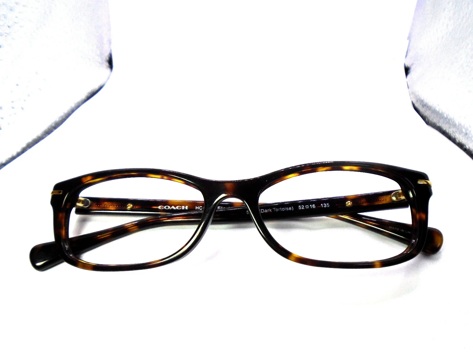 Coach Elise HC 6054 5001 Dark Tortoise Eyeglasses Frames a/Case 50-16-135-30 2