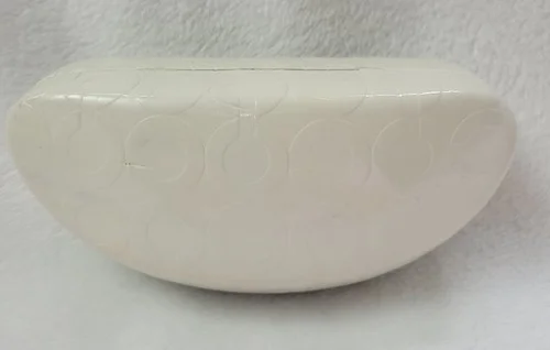 Coach Eyeglass Case Hinged Lid White Outer Brown Soft Lined Inner 6.5 4