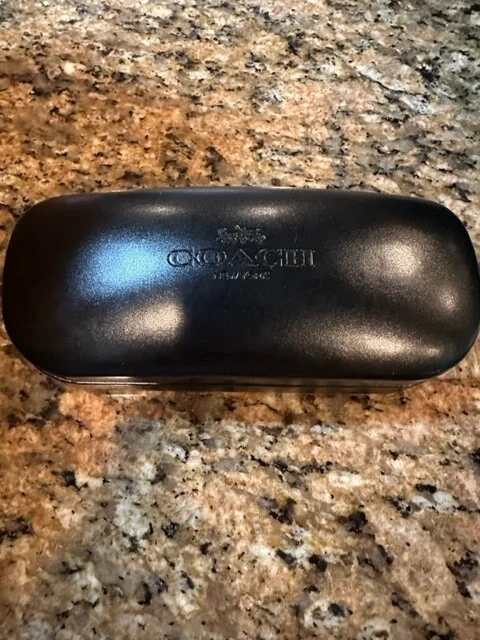 Coach Eyeglass Case New Authentic Black Clamshell w/cloth