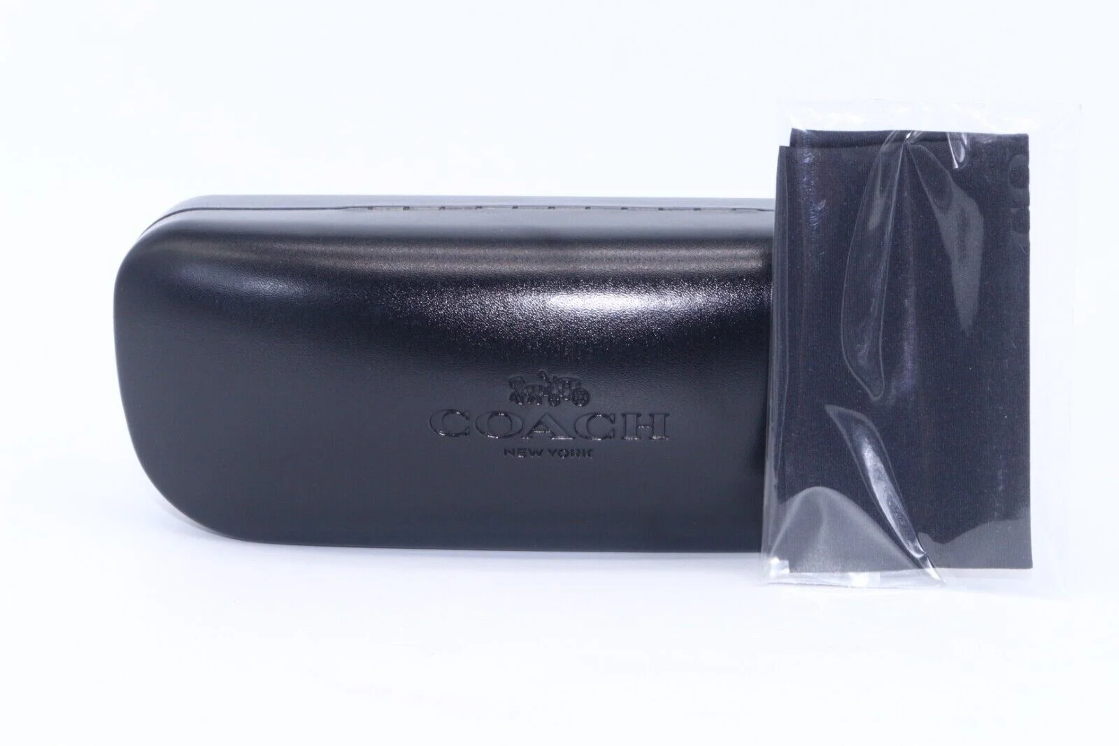 Coach Eyeglass Eyeglasses Small Clamshell Black Hard Case Cloth New Authentic 2