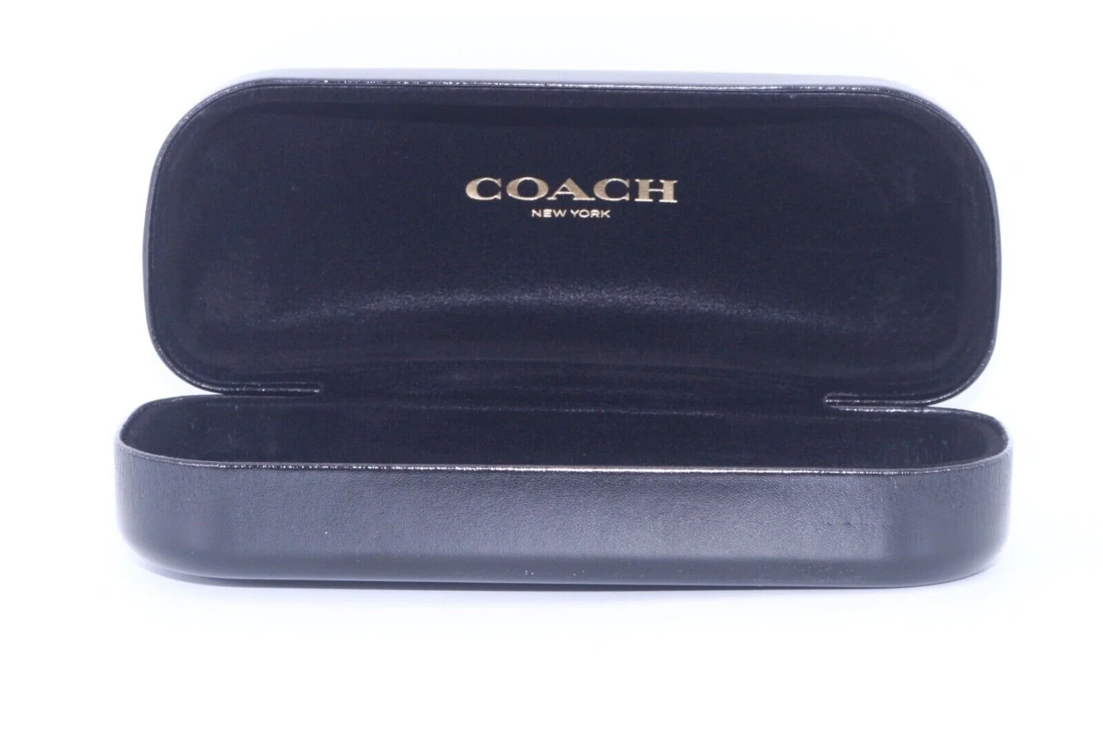 Coach Eyeglass Eyeglasses Small Clamshell Black Hard Case Cloth New Authentic 3