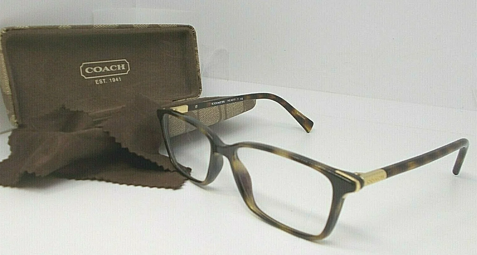 Coach Eyeglass Frames HC 6077 5120 Dark Tortoise w/ Gold 53 15 135 Plus Case
