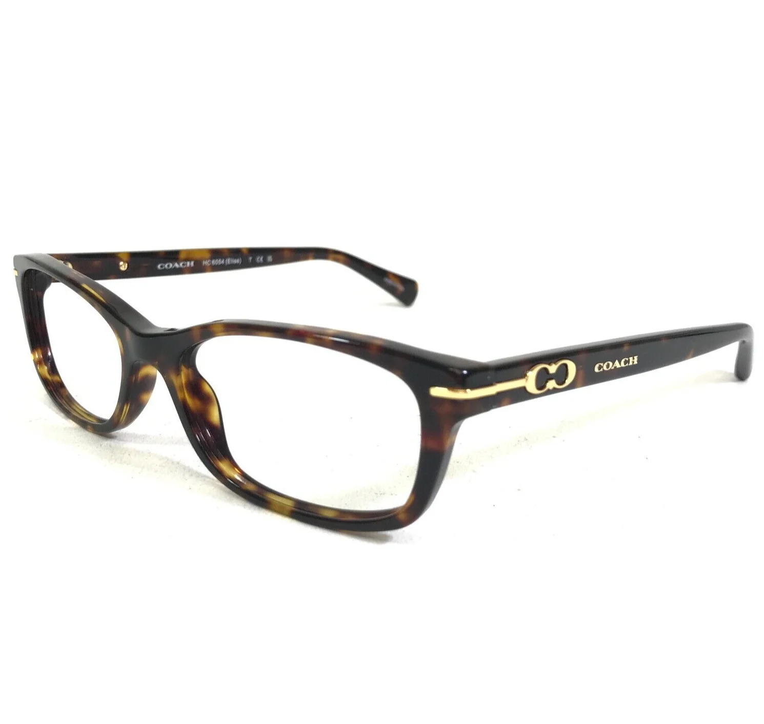 Coach Eyeglasses Frames HC 6054 5001 Dark Tortoise Gold Rectangular 52-16-135