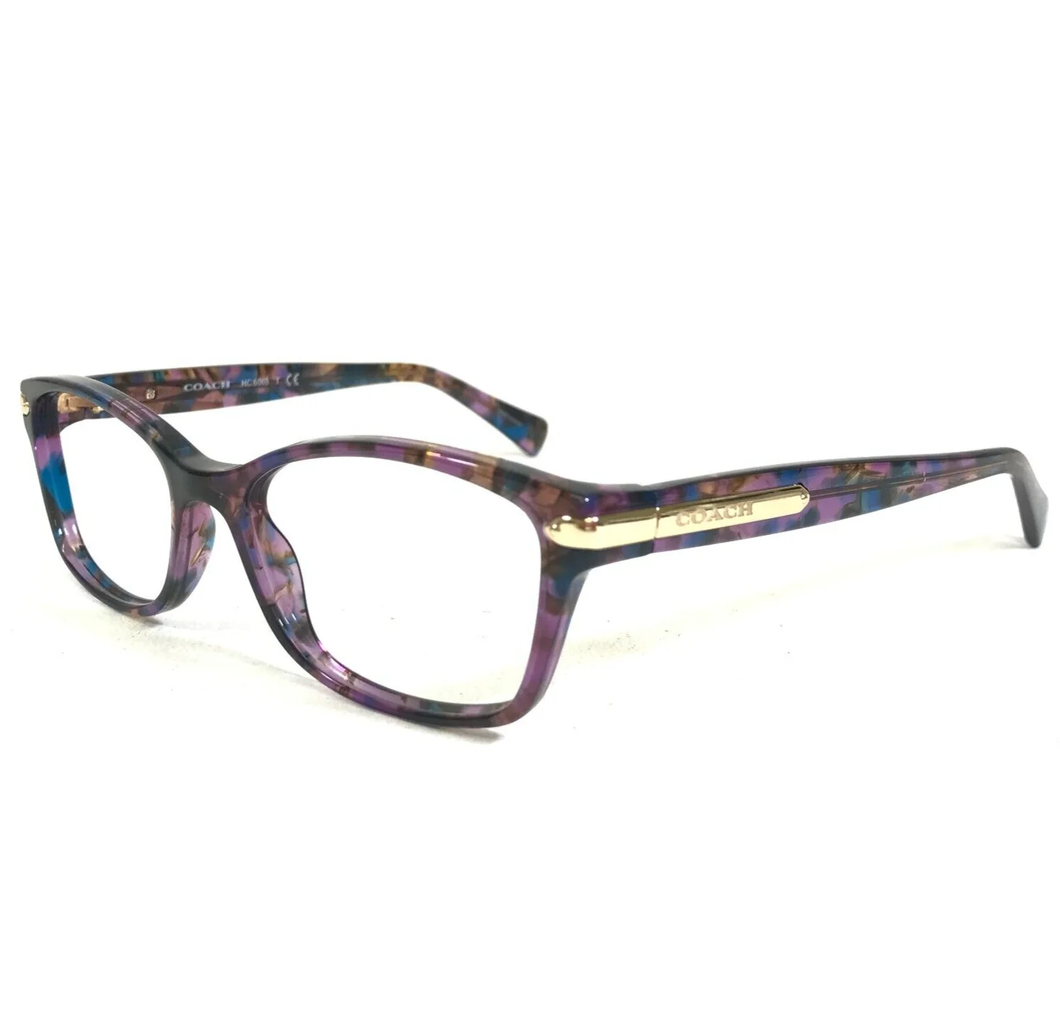Coach Eyeglasses Frames HC 6065 5288 Confetti Purple Brown Blue 51-17-135