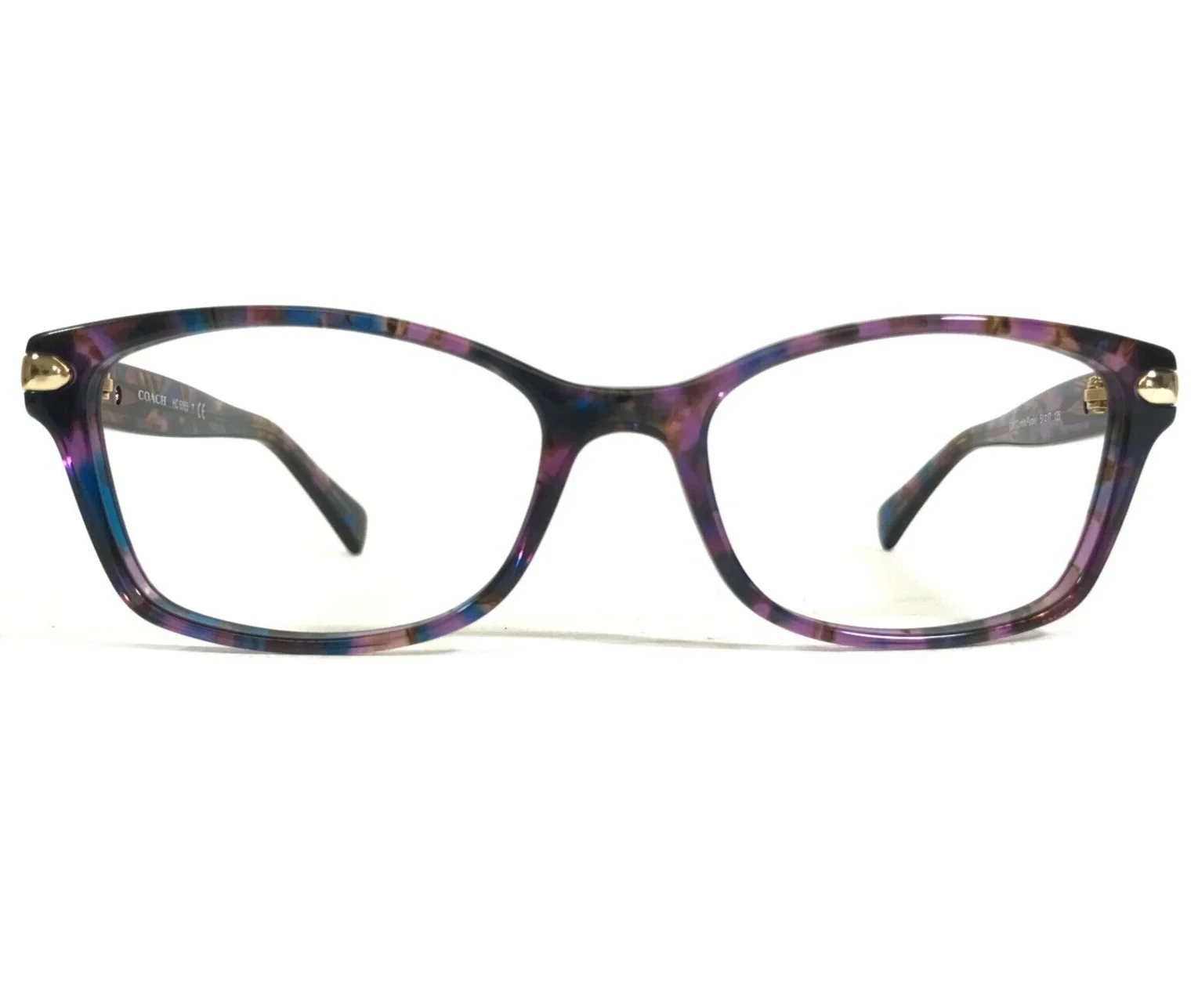 Coach Eyeglasses Frames HC 6065 5288 Confetti Purple Brown Blue 51-17-135 2
