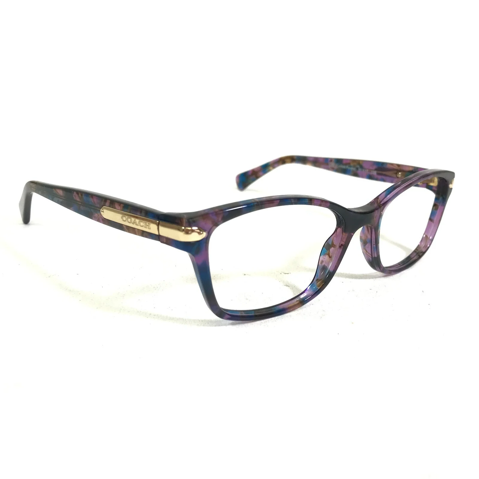 Coach Eyeglasses Frames HC 6065 5288 Confetti Purple Brown Blue 51-17-135 3