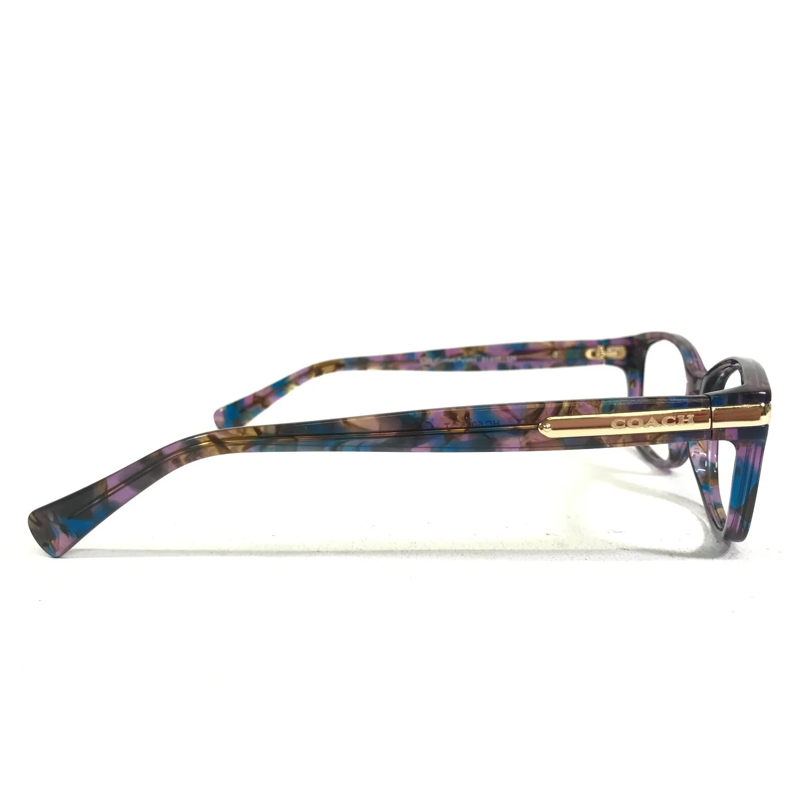 Coach Eyeglasses Frames HC 6065 5288 Confetti Purple Brown Blue 51-17-135 4