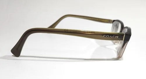 Coach Eyeglasses Frames HC 6089 5400 Brown Green Clear Cat Eye 51-16-135 2
